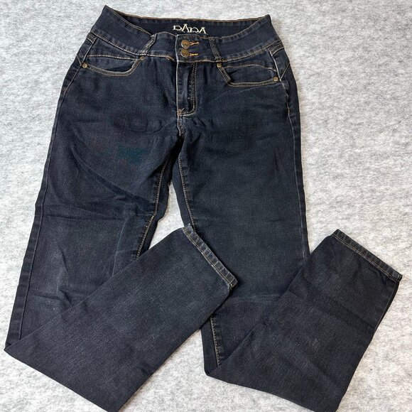 Para Denim - Para Jeans Womens Junior 9  29 Dark Wash Straight Leg Zipper mid-rise